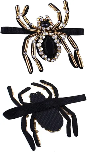 1 Pair Spider Rhinestone Shoe Flower Shoe Straps Band - Women Lady Handmade Flats High Heels and Pumps Holder DIY Shoe Decoration Charms