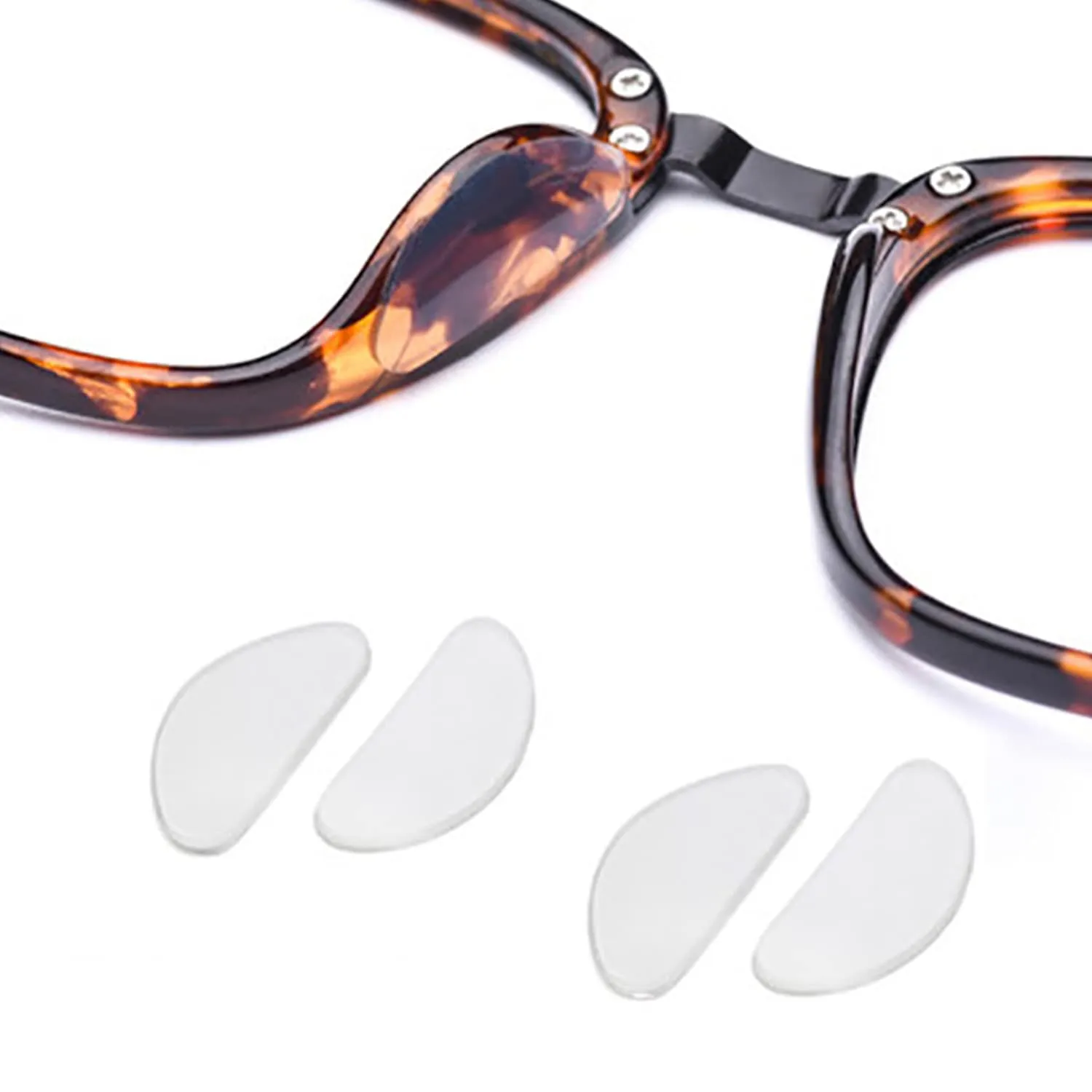 15 Pairs Adhesive Nose Pads Anti-Slip Silicone Eyeglass Pads for Glasses Sunglasses Spectacles (Transparent, 1 mm)