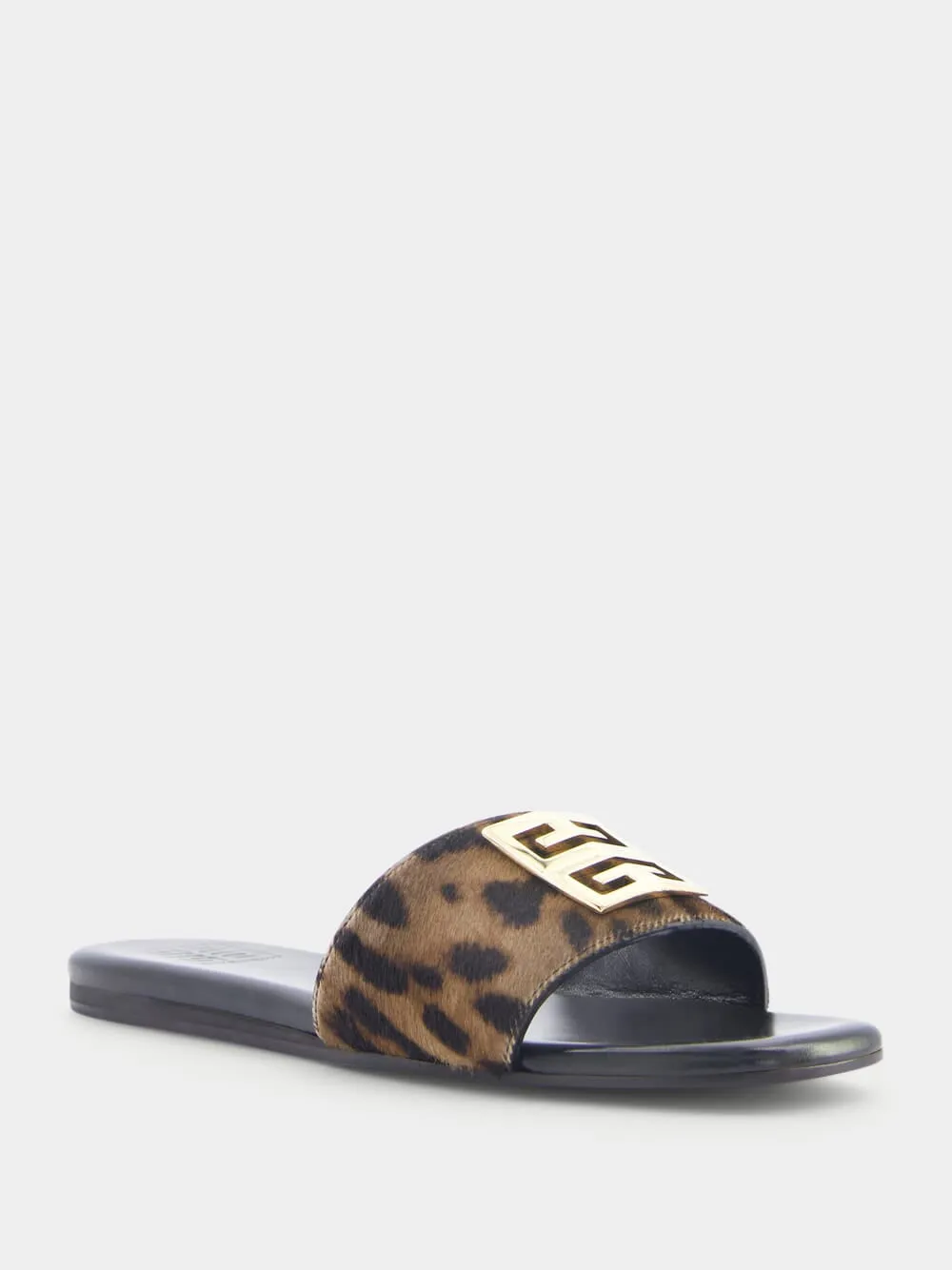 4G Leopard Flat Sandals