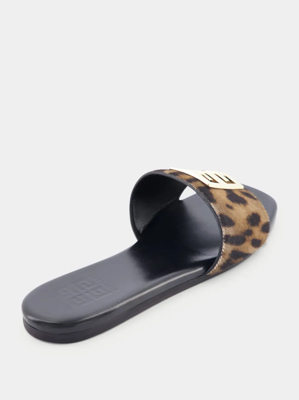 4G Leopard Flat Sandals