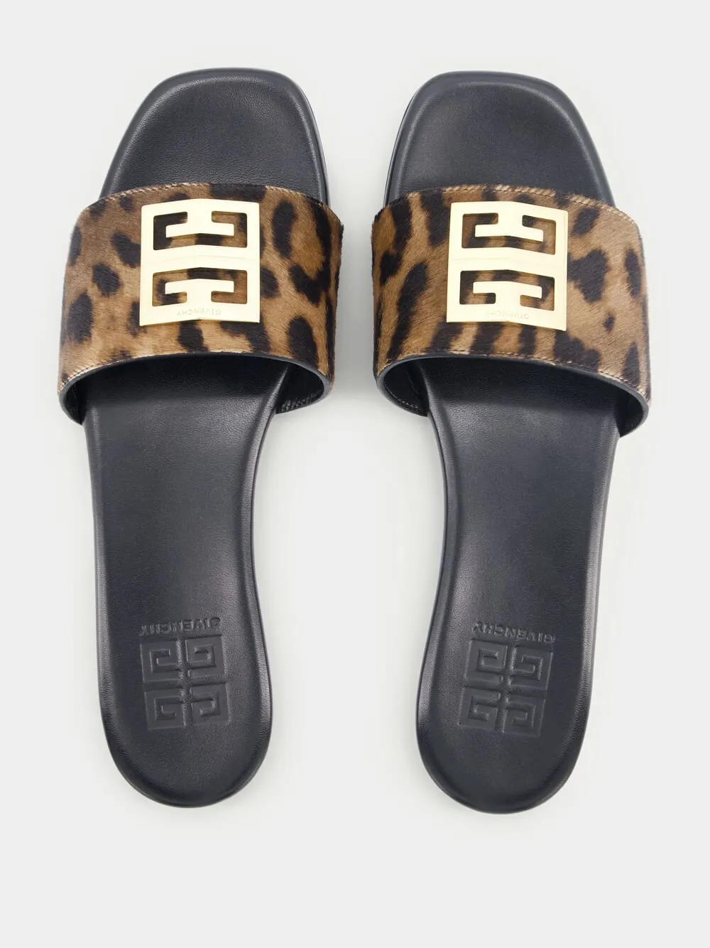 4G Leopard Flat Sandals