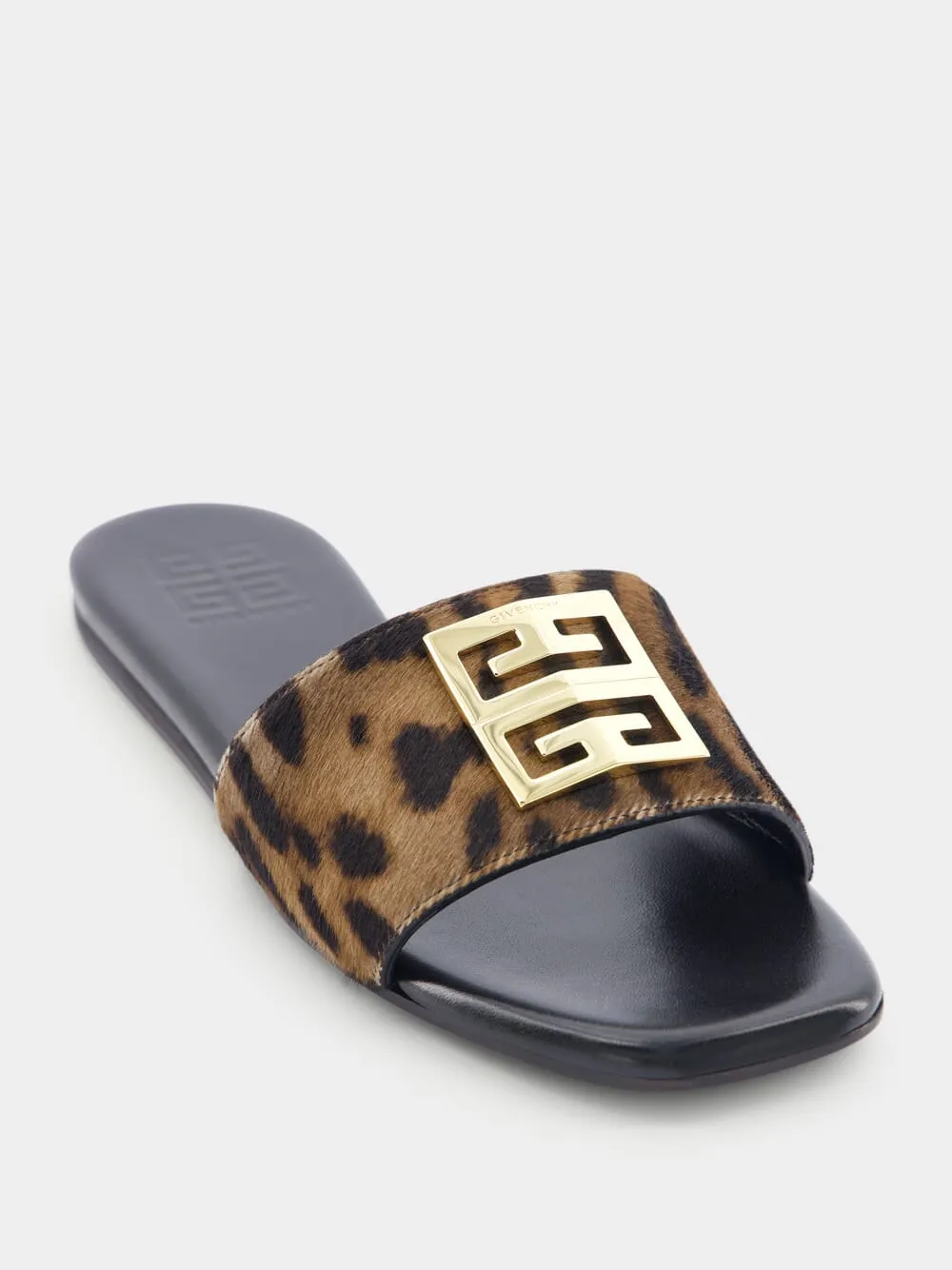 4G Leopard Flat Sandals