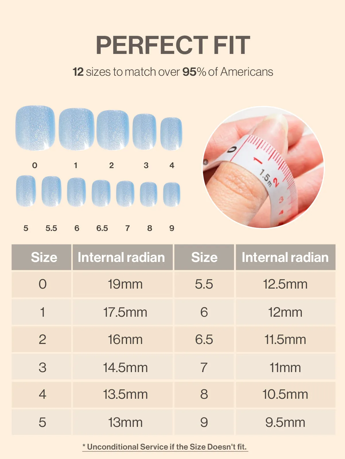 Acrylic Press On Nails - Short Square Blue