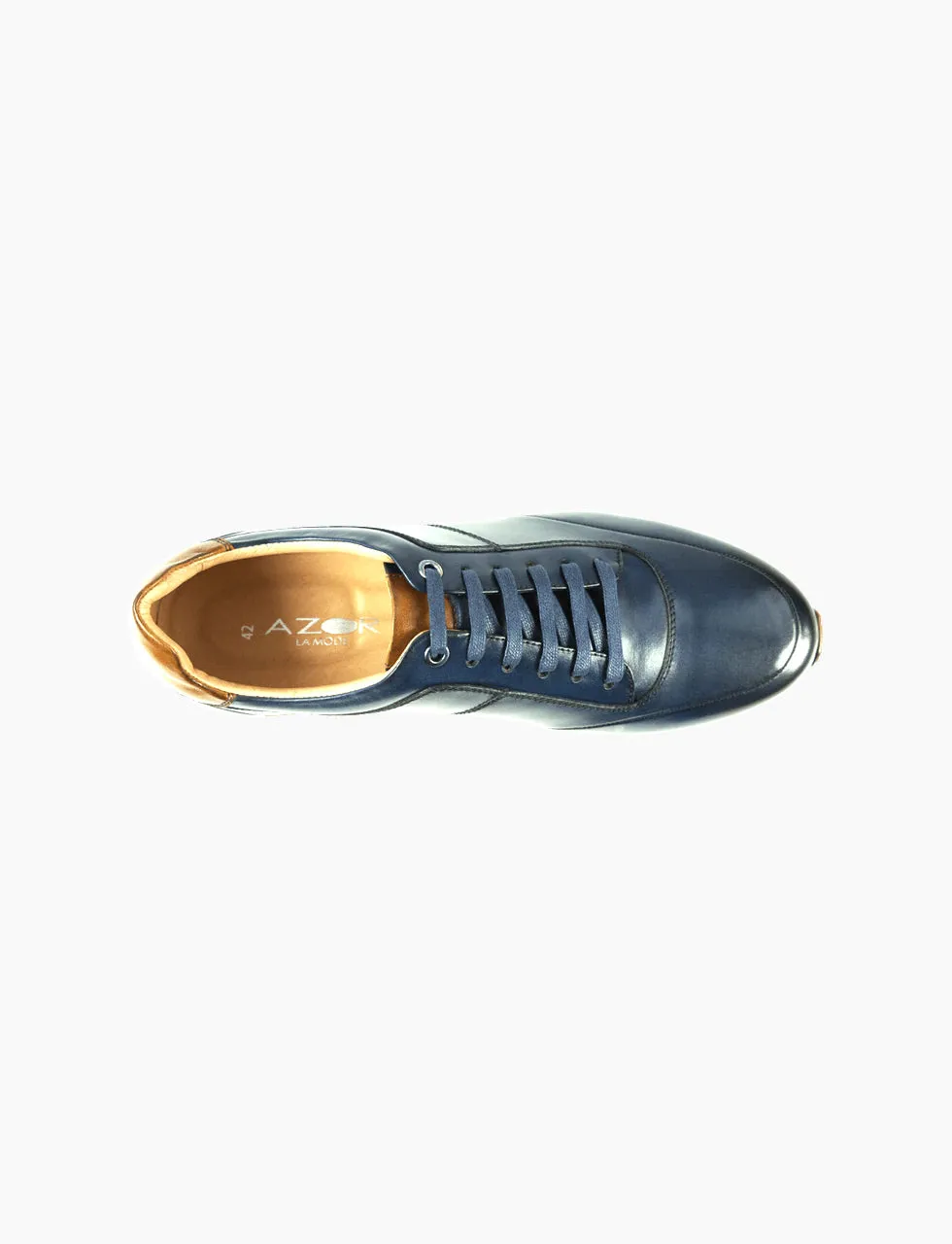 AZOR Mens Oval Calabria Casual Sports Sneaker Lace Up Shoes Blue UK 7 to UK 12