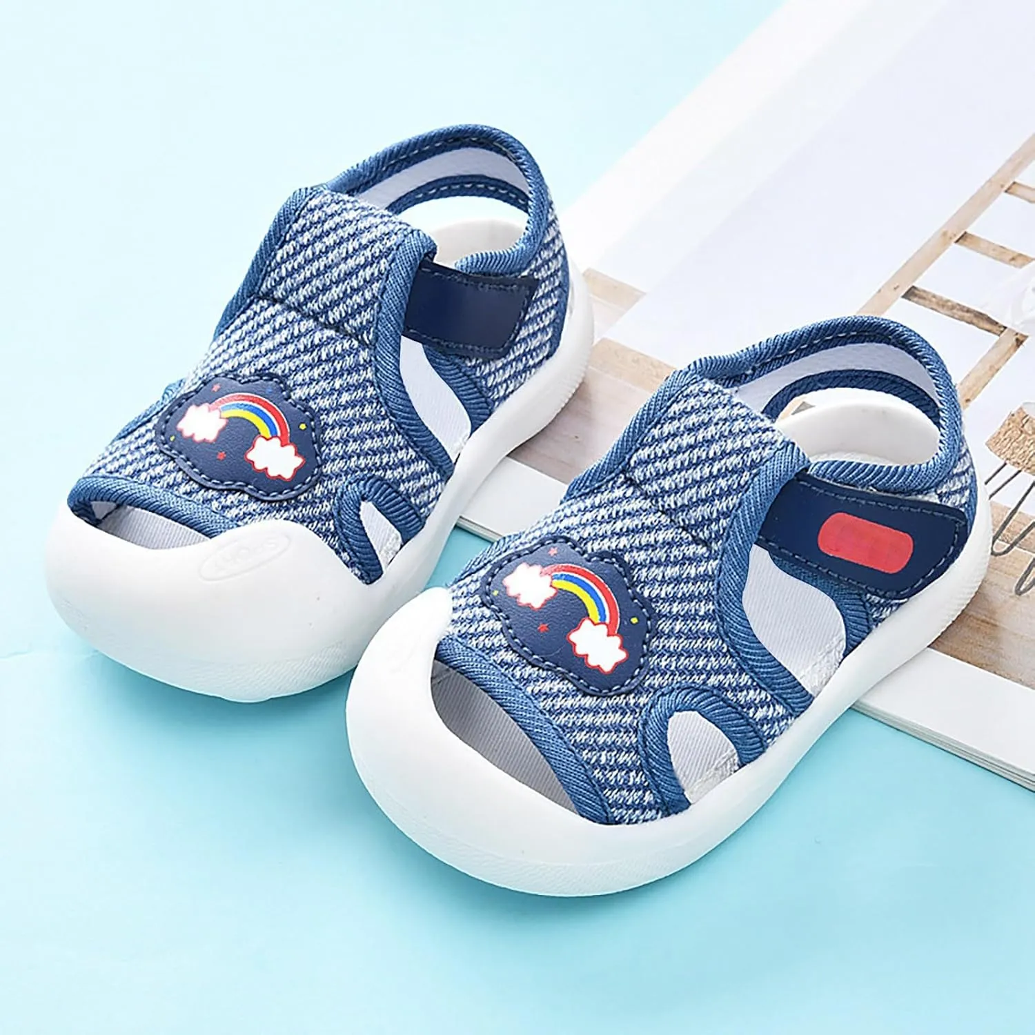 Baby Girl Closed Toe Summer Sandals Lightweight Shoes Infant Non-Slip First Walking Sneakers