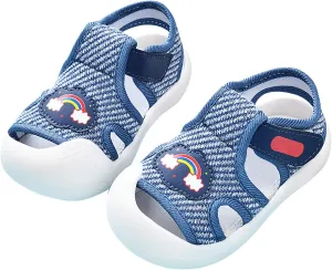 Baby Girl Closed Toe Summer Sandals Lightweight Shoes Infant Non-Slip First Walking Sneakers