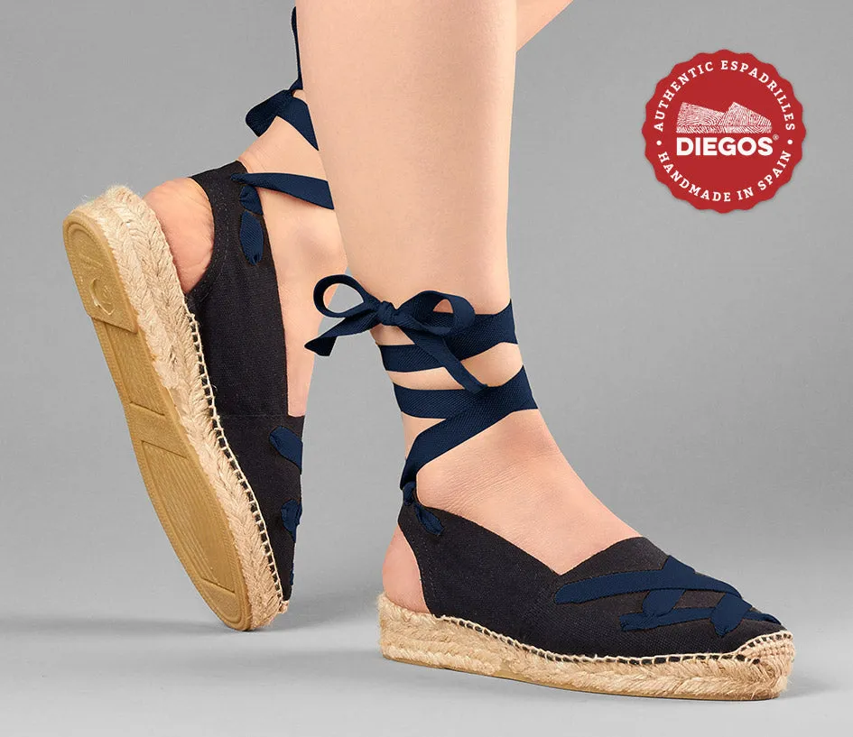 Black classic laces Catalina espadrille
