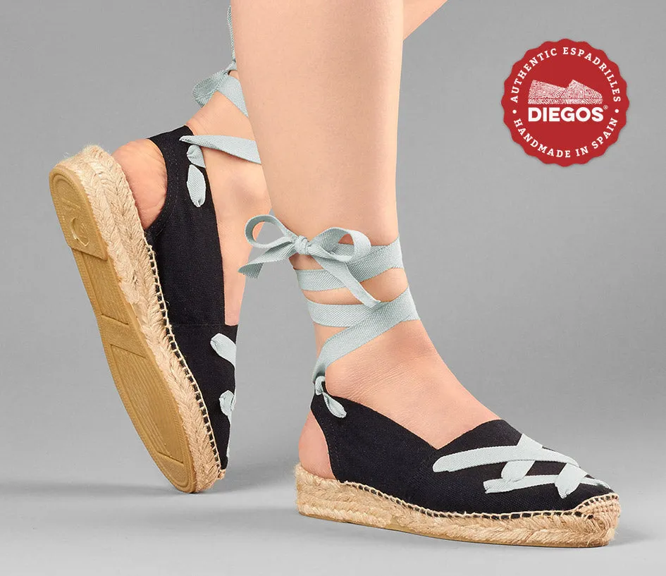 Black classic laces Catalina espadrille