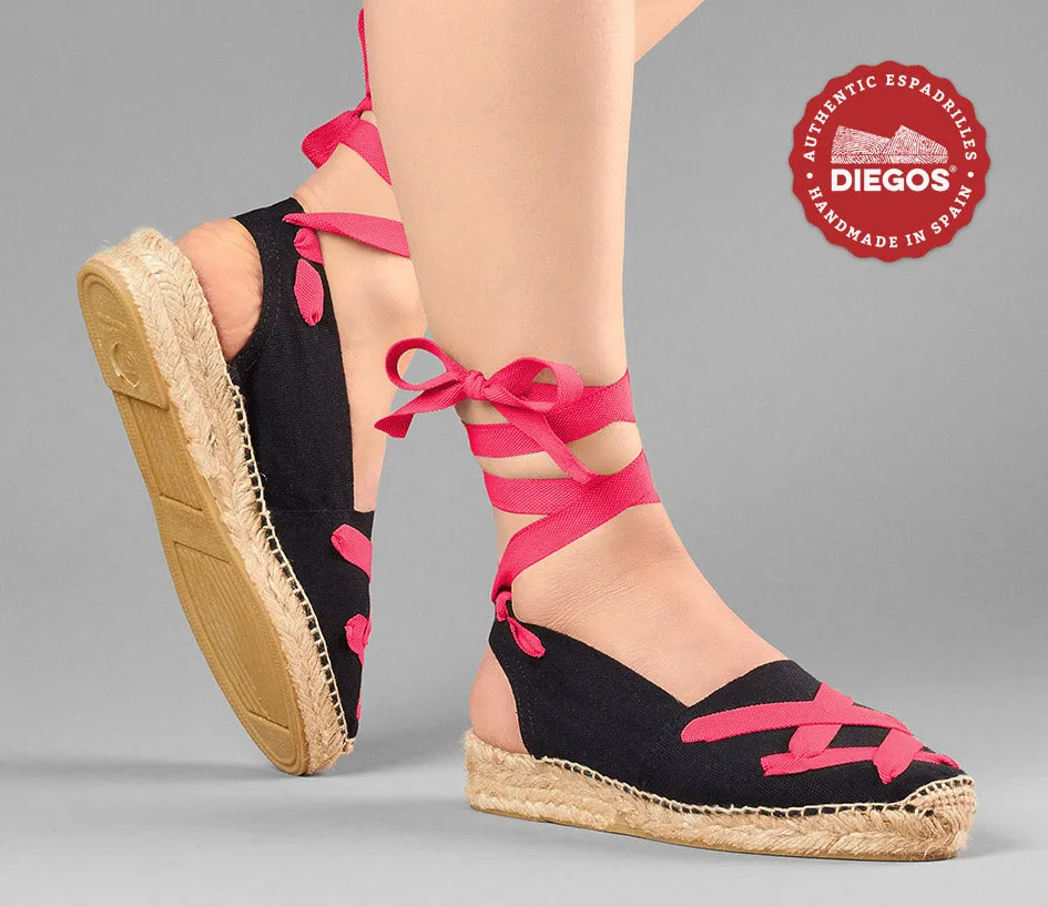 Black classic laces Catalina espadrille