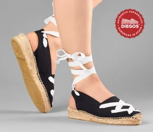 Black classic laces Catalina espadrille