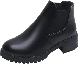 Black Cowboy Boots for Women Ankle Wedge Booties for Women 2024 Womens Low Boots Ankle Hiking Shoes Women Casual Round Head Lace-up Round Toe Comfortable Low Heel