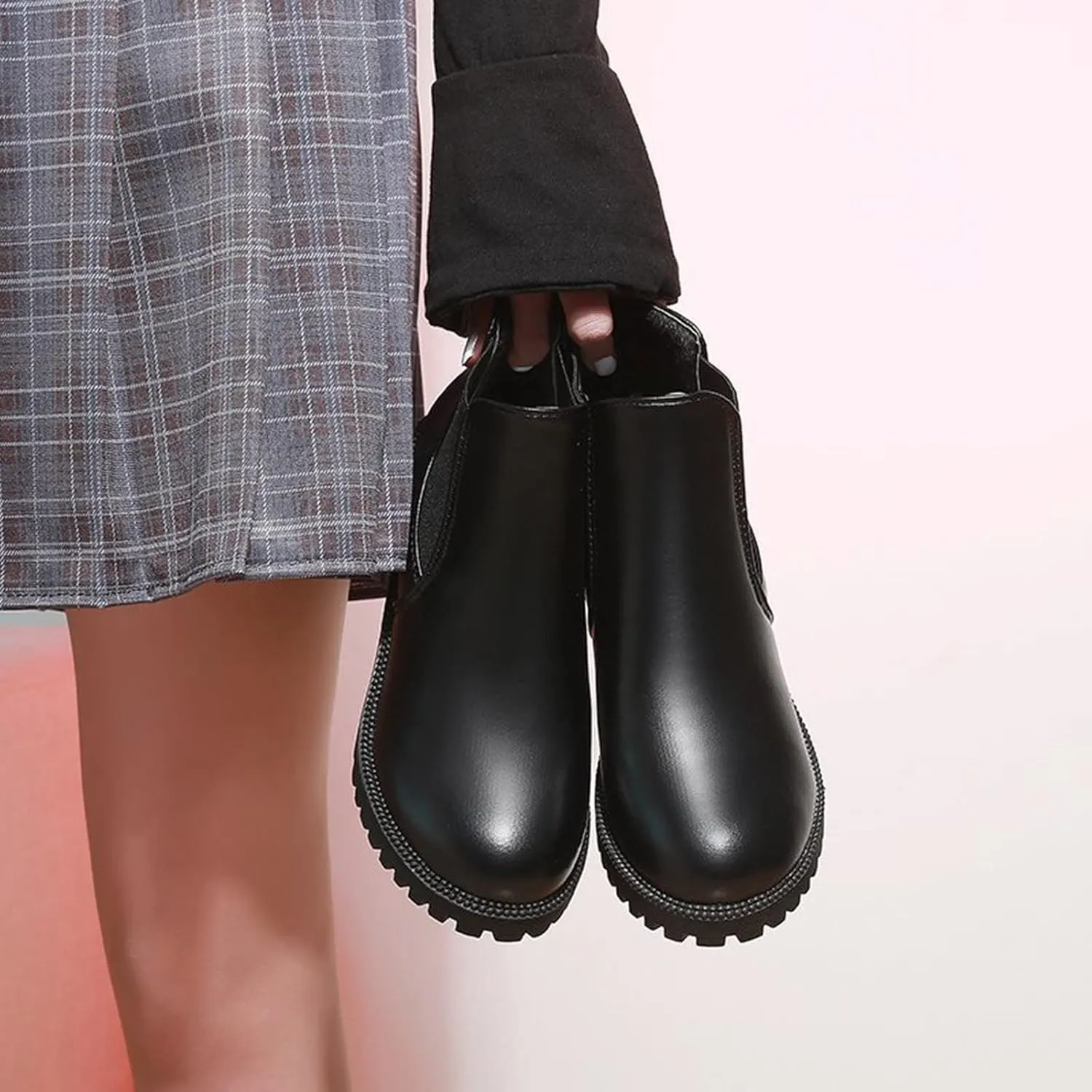 Black Cowboy Boots for Women Ankle Wedge Booties for Women 2024 Womens Low Boots Ankle Hiking Shoes Women Casual Round Head Lace-up Round Toe Comfortable Low Heel