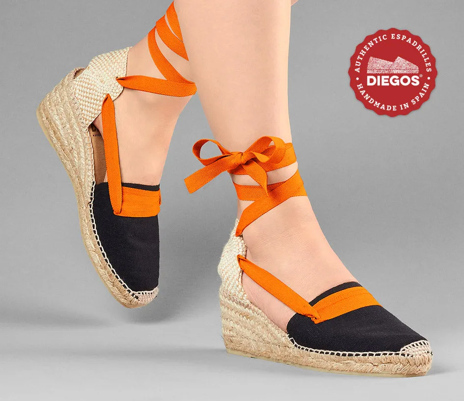 Black Lola high wedge Basque espadrilles