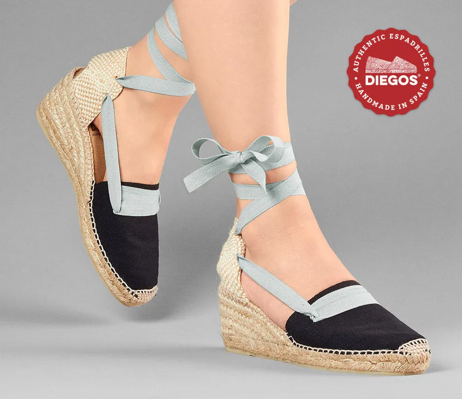 Black Lola high wedge Basque espadrilles