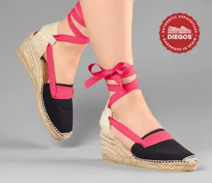 Black Lola high wedge Basque espadrilles