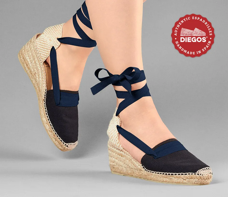 Black Lola high wedge Basque espadrilles