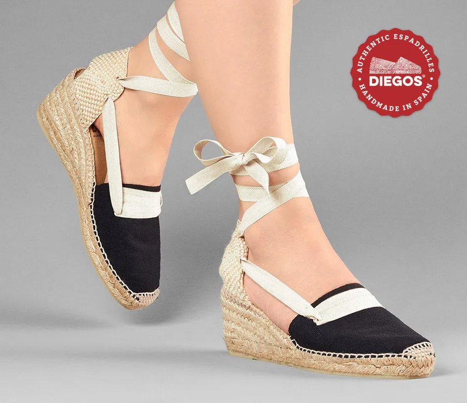 Black Lola high wedge Basque espadrilles