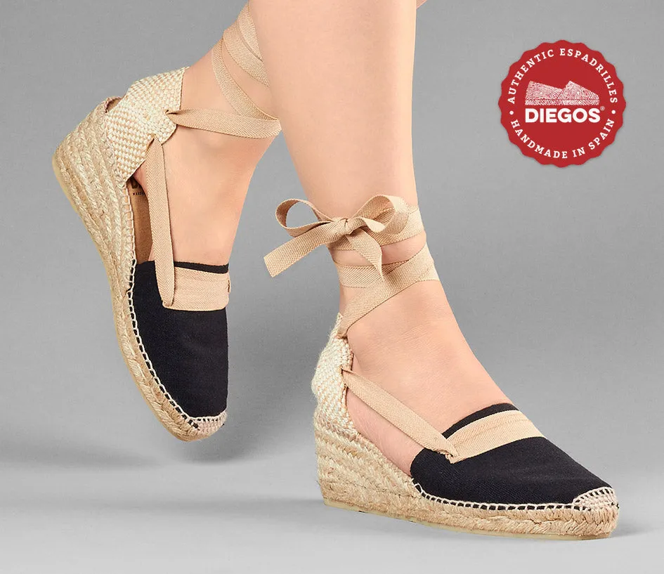 Black Lola high wedge Basque espadrilles