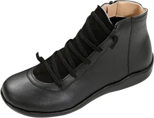 Boots for Women Ankle Heeled Booties for Women Womens Suede Ankle Boots Work Boot Shoe Laces Men Closed Head Cute Cozy Pointed Toe Stacked Mid Heel