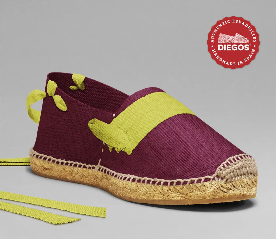 Burgundy basque espadrilles