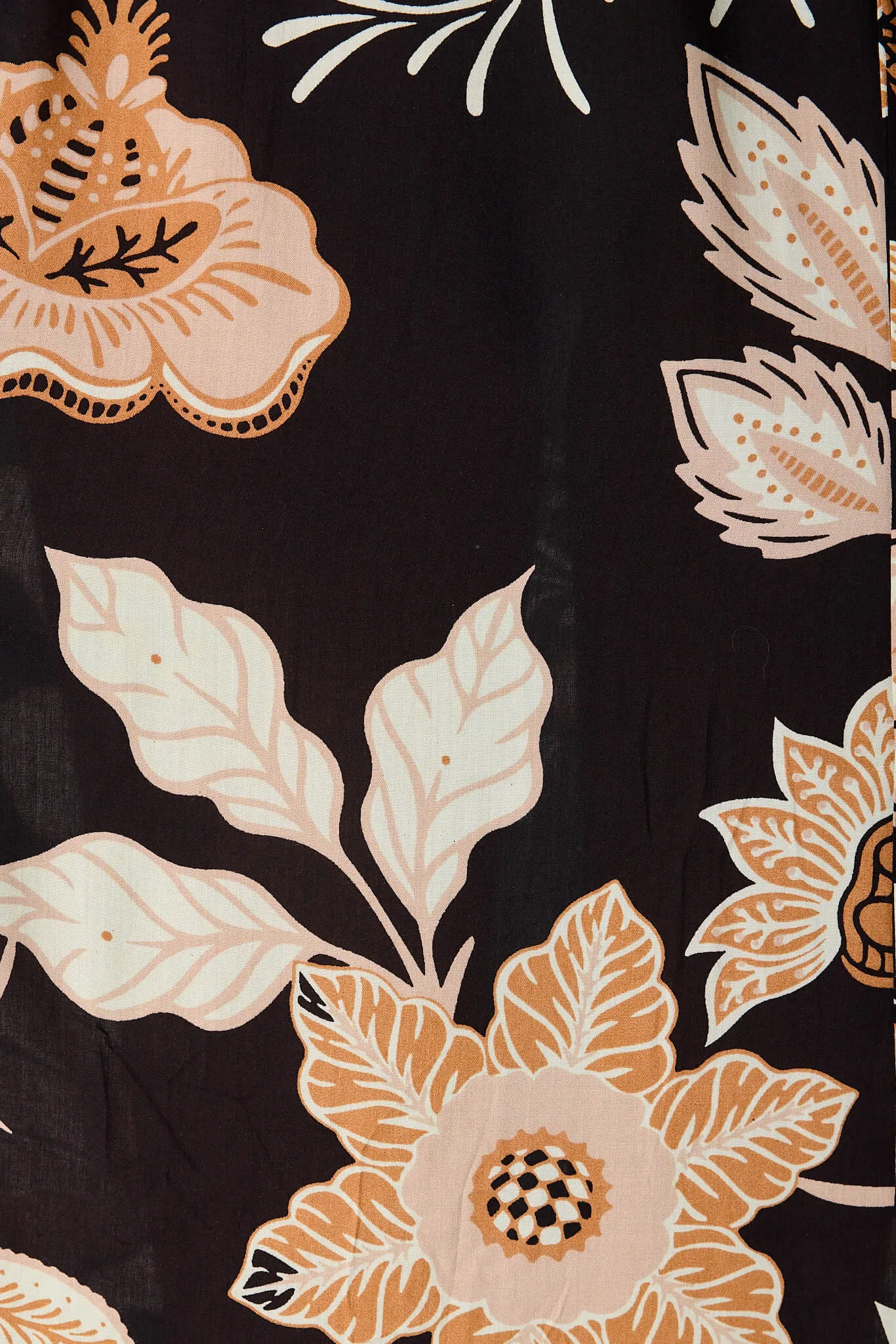 Chambery Midi Dress In Black With Rust Leaf Print