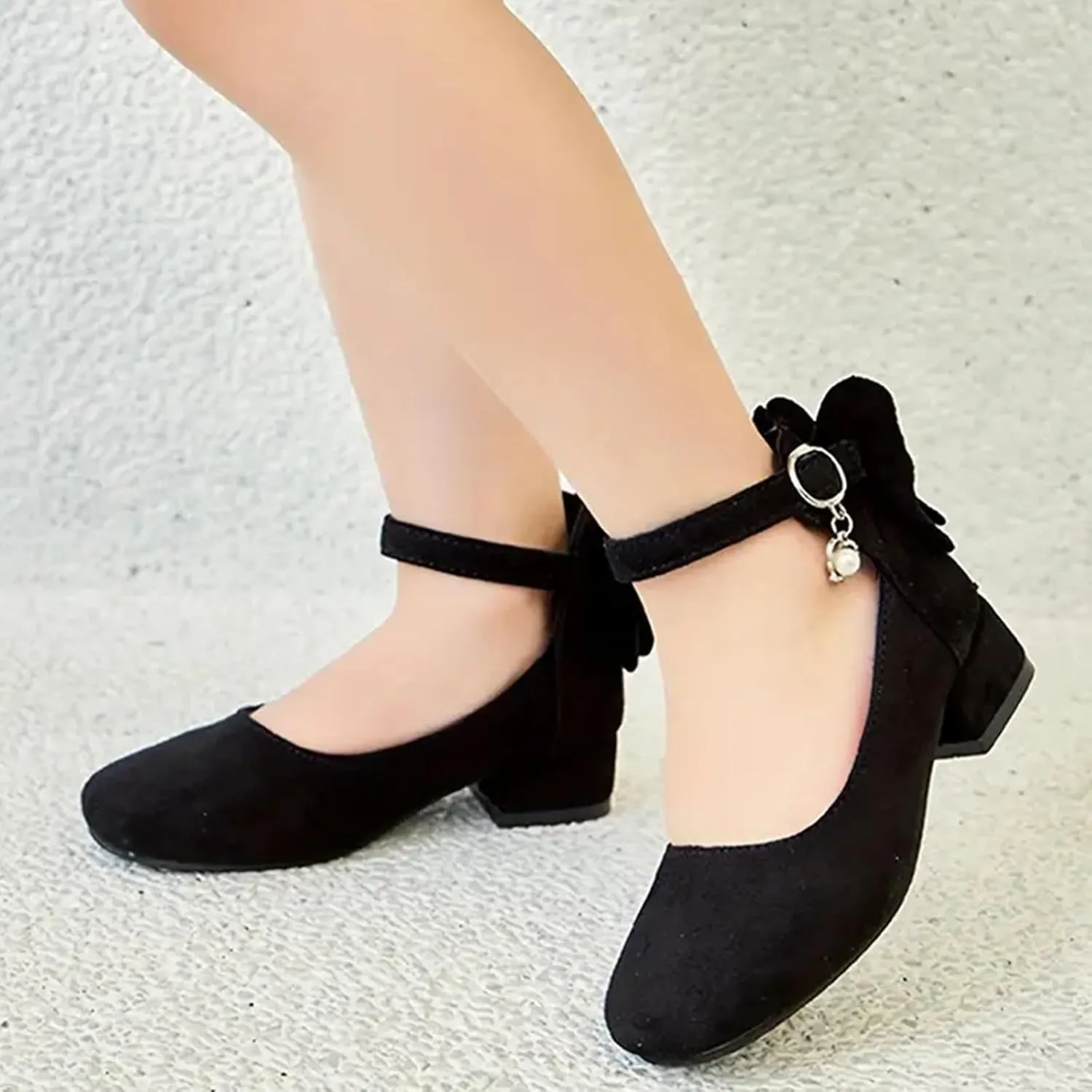 Children Shoes Thick High Heel Sandals Fashionable Bow Small High Heel Sandals Little Girls Sandals Size 8