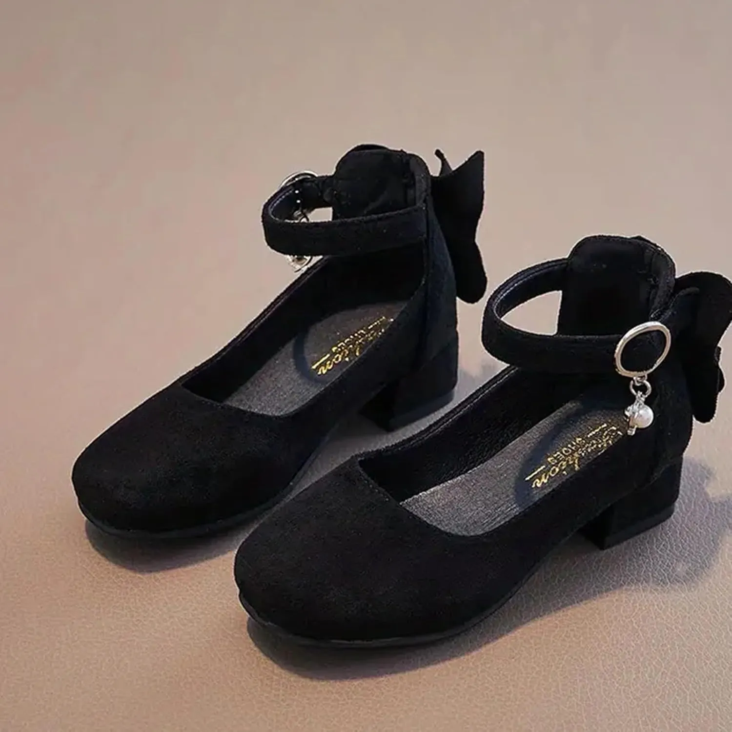 Children Shoes Thick High Heel Sandals Fashionable Bow Small High Heel Sandals Little Girls Sandals Size 8