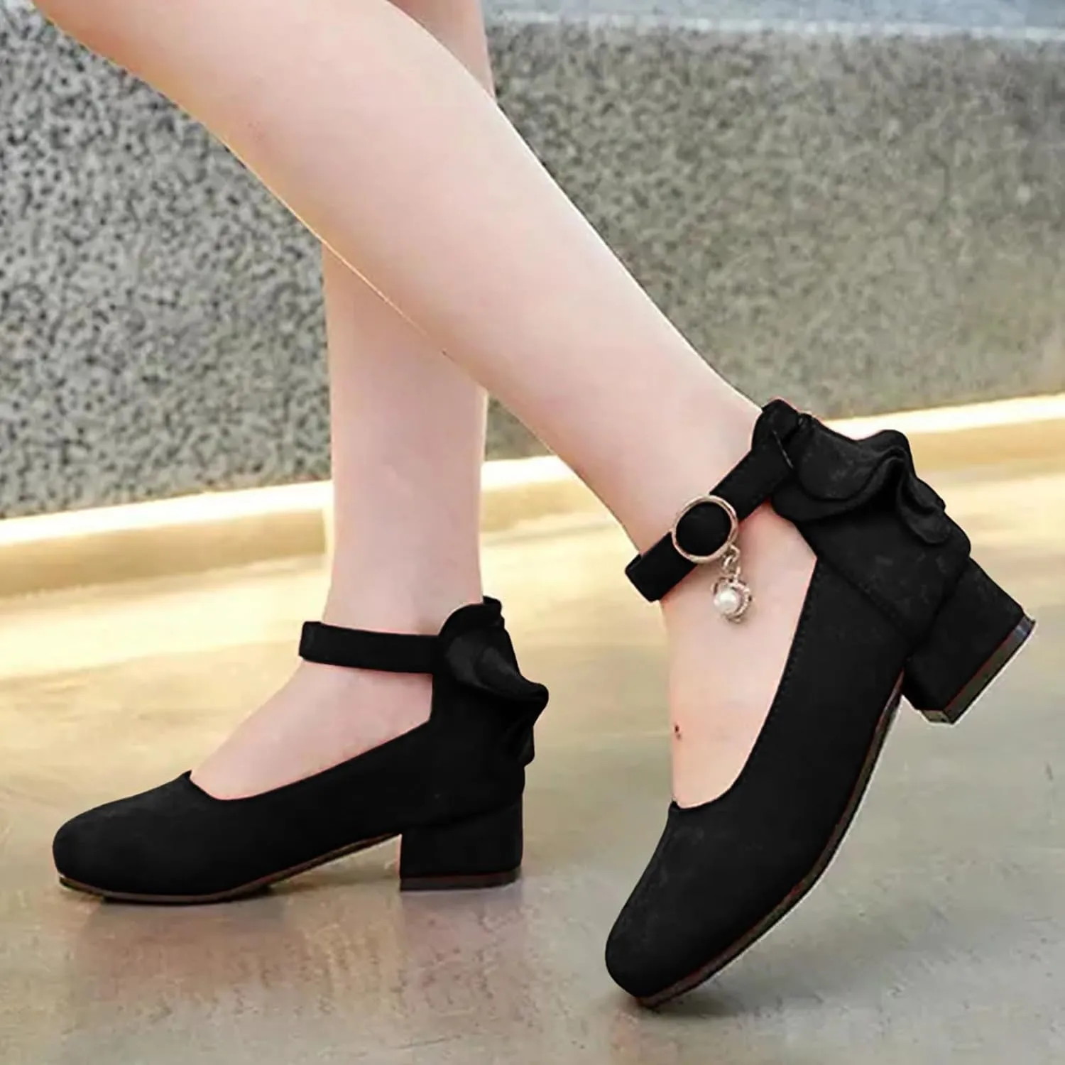 Children Shoes Thick High Heel Sandals Fashionable Bow Small High Heel Sandals Little Girls Sandals Size 8
