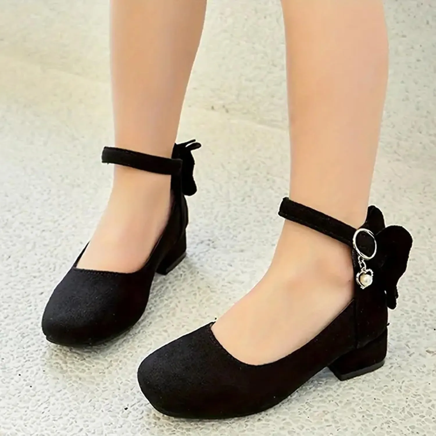 Children Shoes Thick High Heel Sandals Fashionable Bow Small High Heel Sandals Little Girls Sandals Size 8