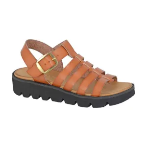 Cipriata L415 Tan  T Bar Fisherman Strap Chunky Sole Sandal