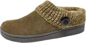 Clarks knitted Collar Winter Clog Slippers SAGE (8, SAGE)