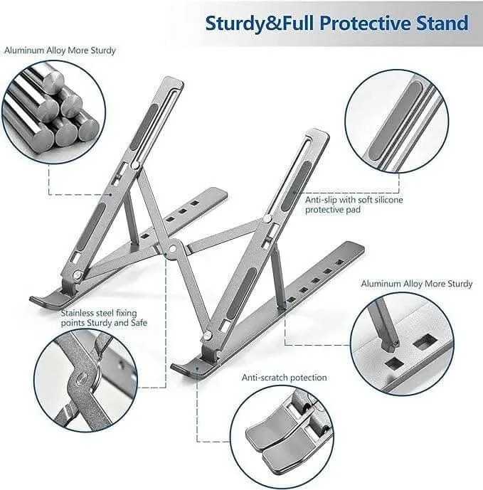 Coconut LS02 Laptop Stand Aluminum Body (6 Adjustable Stands,17Inches,Grey)