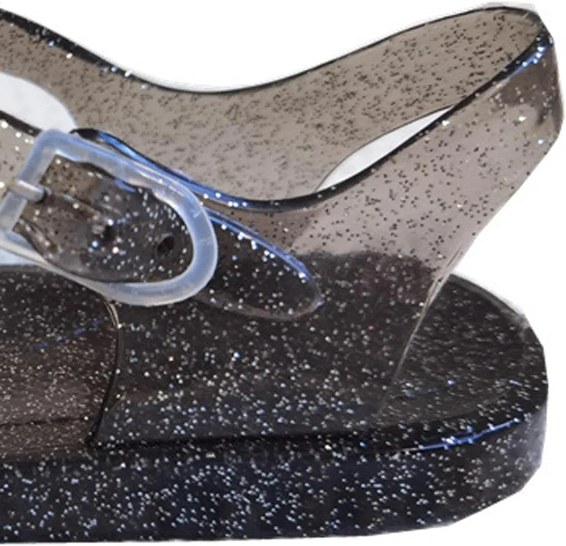 Crystal Jelly Heel Sandals Teen Girl Summer Beach Shoes Lightweight Soft Water Sandal Footwear