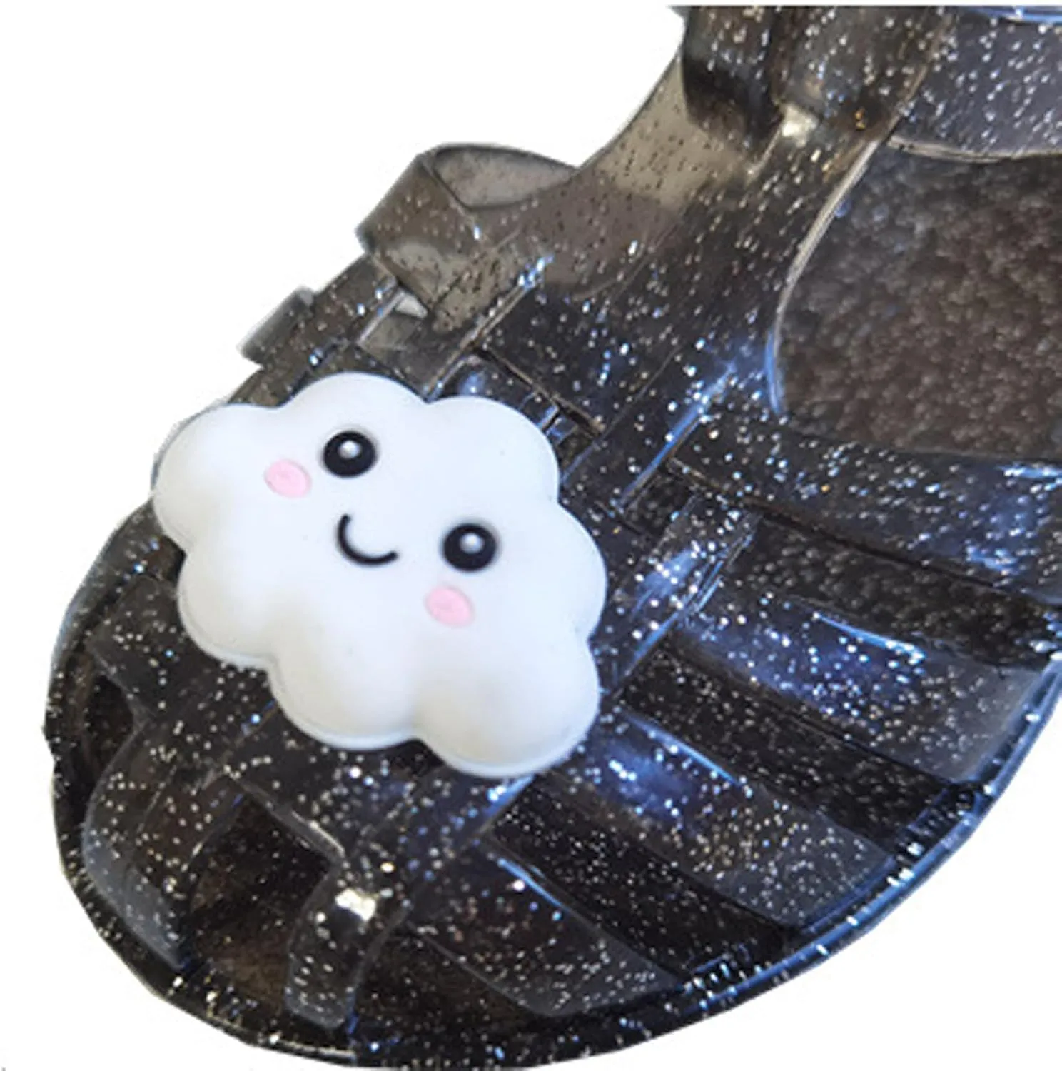 Crystal Jelly Heel Sandals Teen Girl Summer Beach Shoes Lightweight Soft Water Sandal Footwear