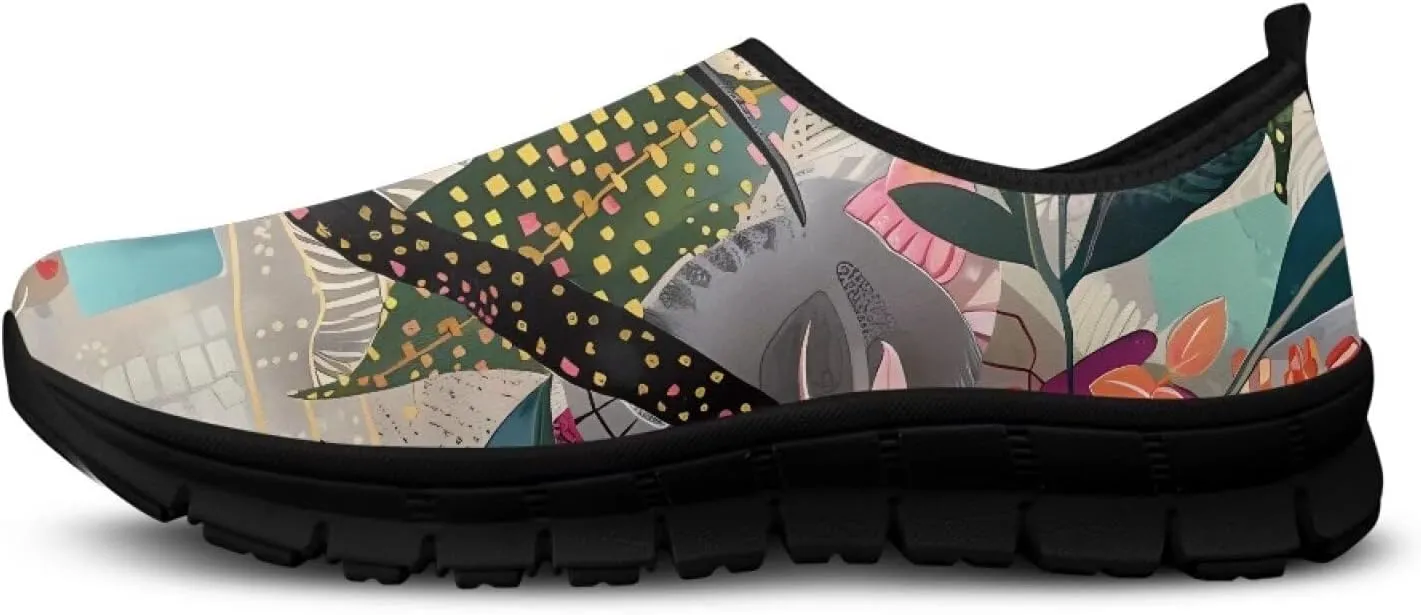 Doojoayie Artistic Shoes for Women Slip On Sneakers Summer Tennis Shoes for Walking