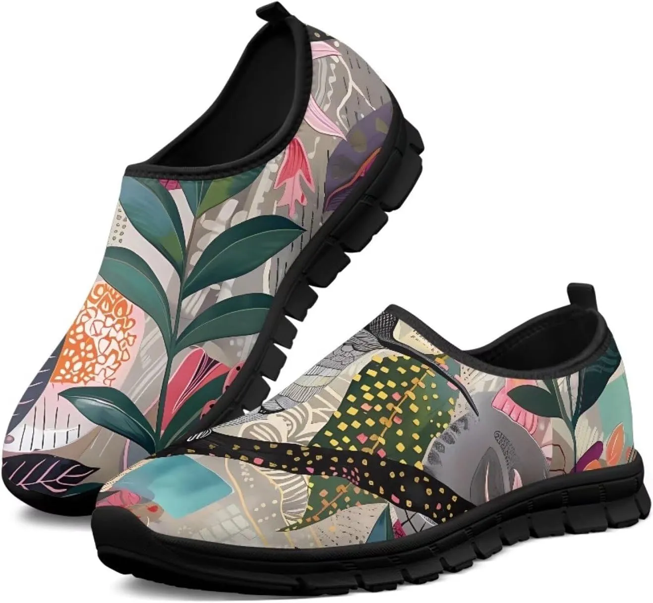 Doojoayie Artistic Shoes for Women Slip On Sneakers Summer Tennis Shoes for Walking