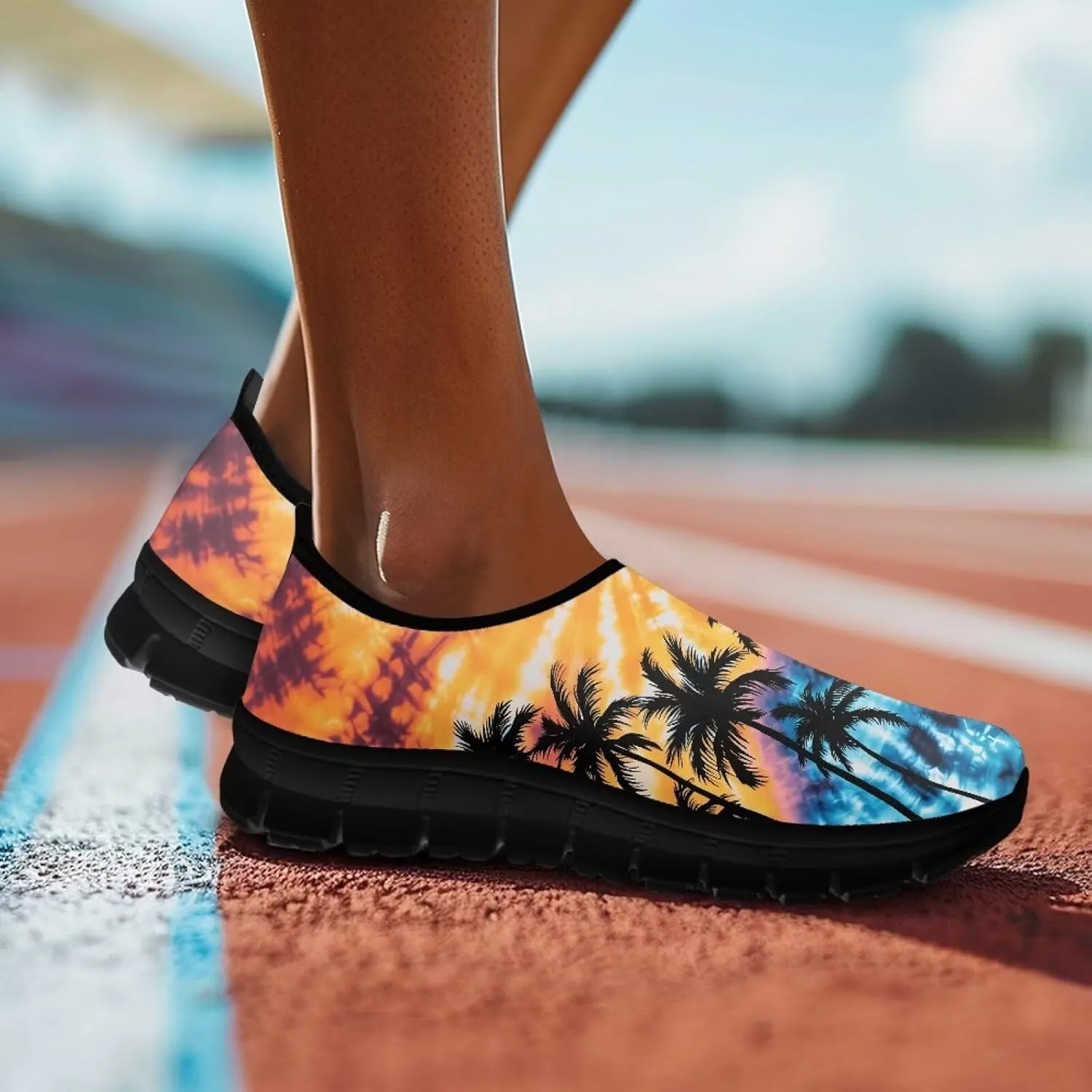 Doojoayie Floral Theme Shoes for Women Slip On Shoes Summer Casual Shoes for Travel