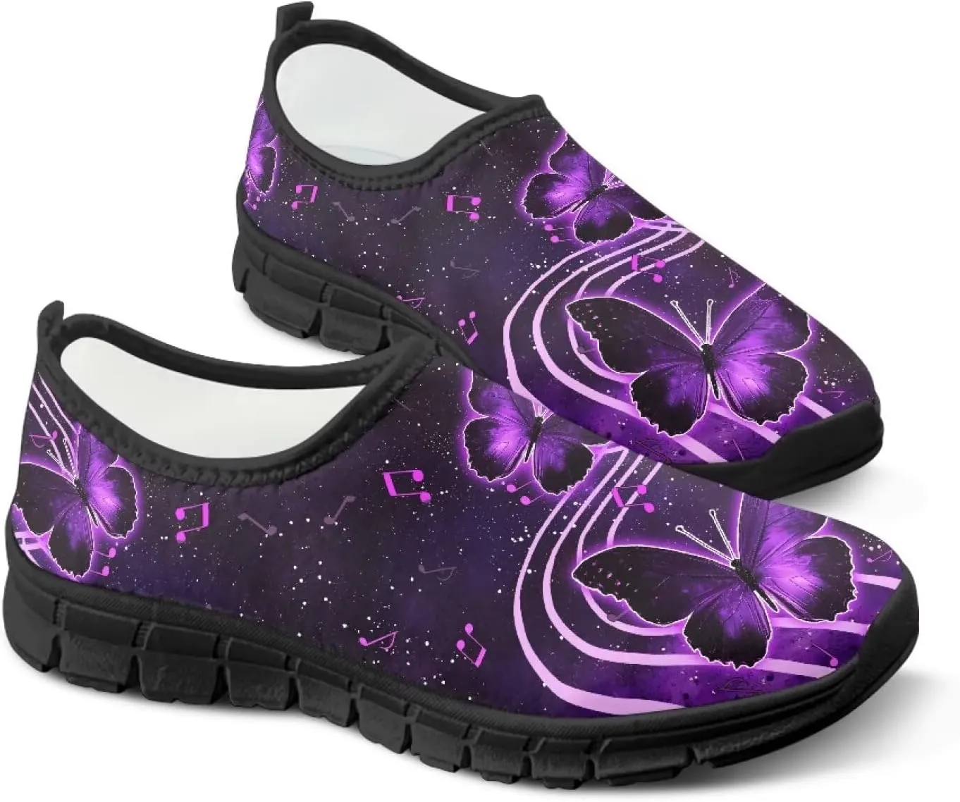 Doojoayie Floral Theme Shoes for Women Slip On Shoes Summer Casual Shoes for Travel