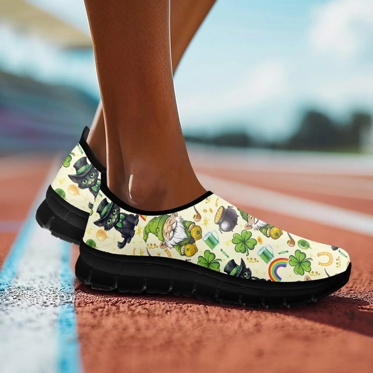 Doojoayie Shoes for Women Slip On Sneakers Workout Summer Flats Shoes for Holiday