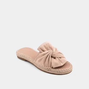 Doris Flat Sandal | Beige Suede