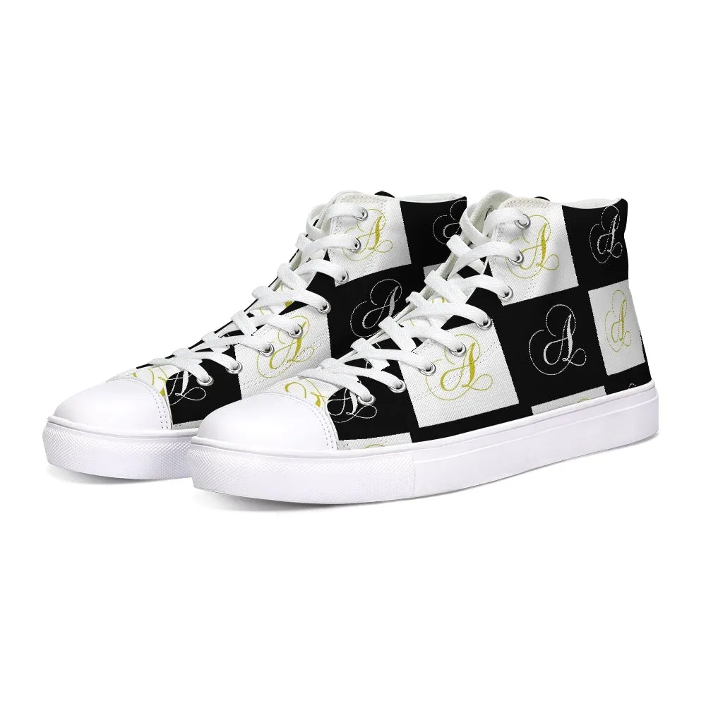 Double A - Black backgroun Hightop Canvas Shoe