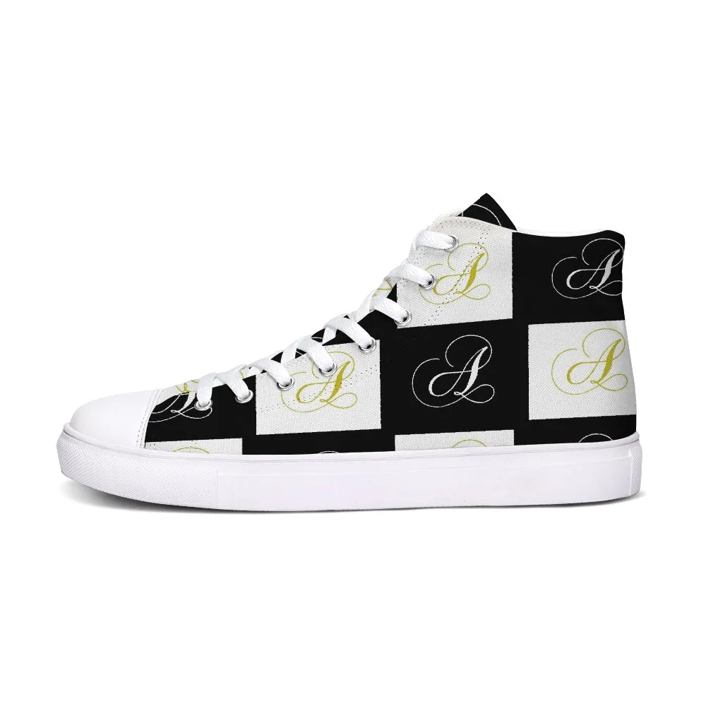 Double A - Black backgroun Hightop Canvas Shoe