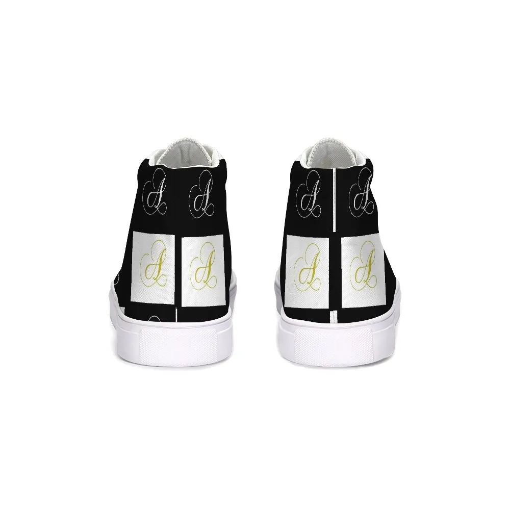 Double A - Black backgroun Hightop Canvas Shoe