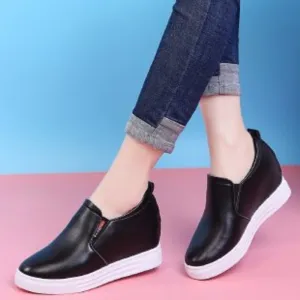 Easy Slip on white Shoes platform non-slip flat leather fashion casual shoes women's flat white shoes women's shoes