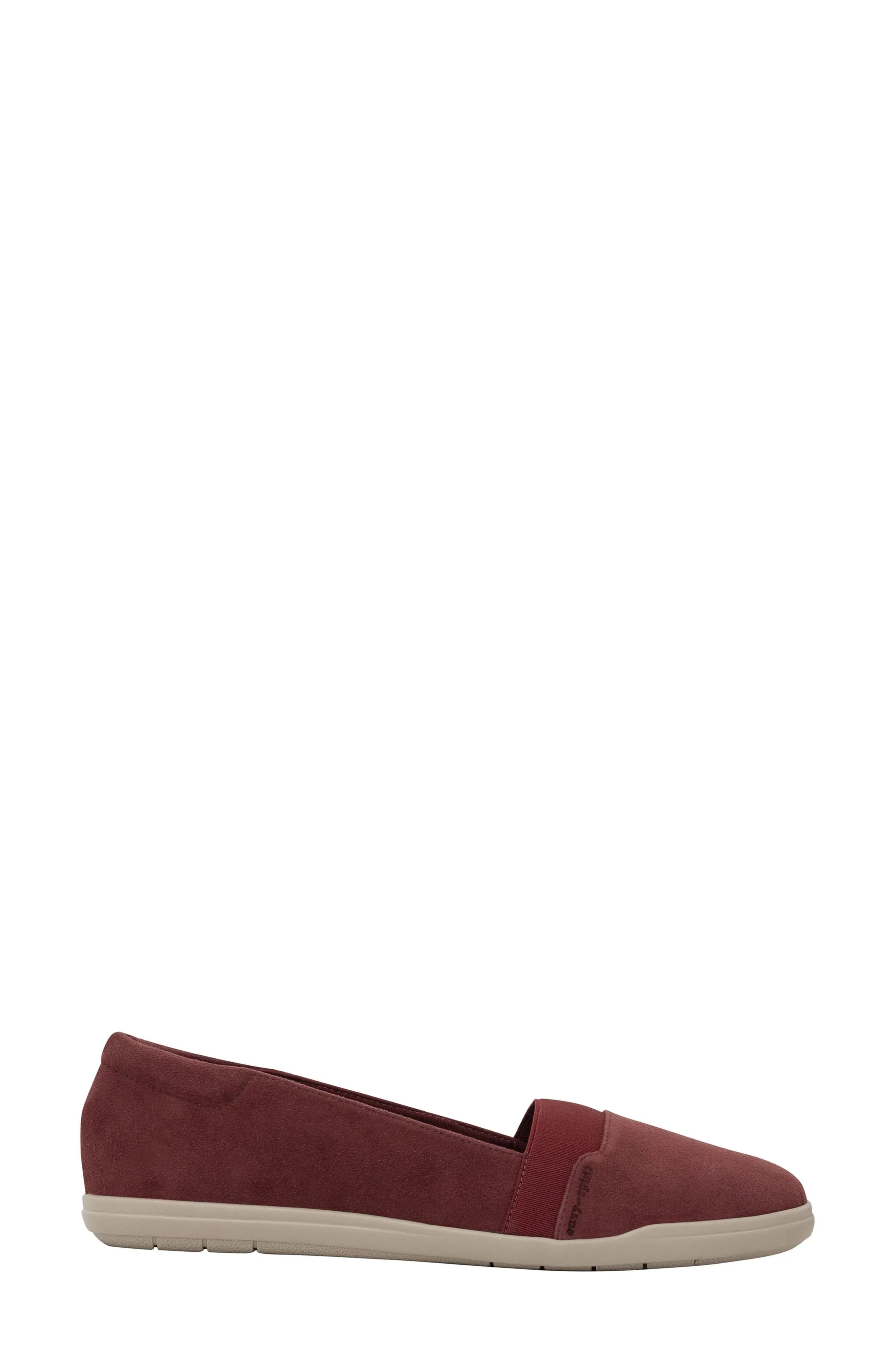 Easy Spirit Bounce Round Dark Red Toe Slip On Ultra Light Cushioned Ballet Flats