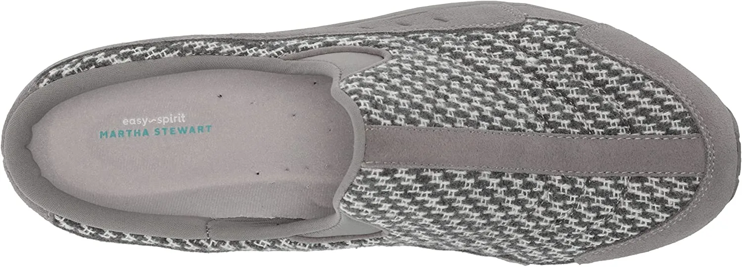 Easy Spirit Travel Time Round Closed-Toe Slip On Mule Clog Grey Wide