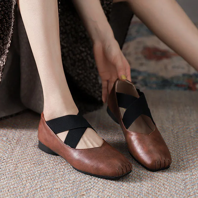 elveswallet Low Cross Lace Up Square Toe Mary Janes Shoes