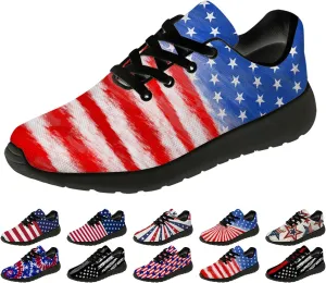Flag Shoes for Women Men Running Shoes Lightweight Tennis Sneakers Patriotic Shoes Gifts