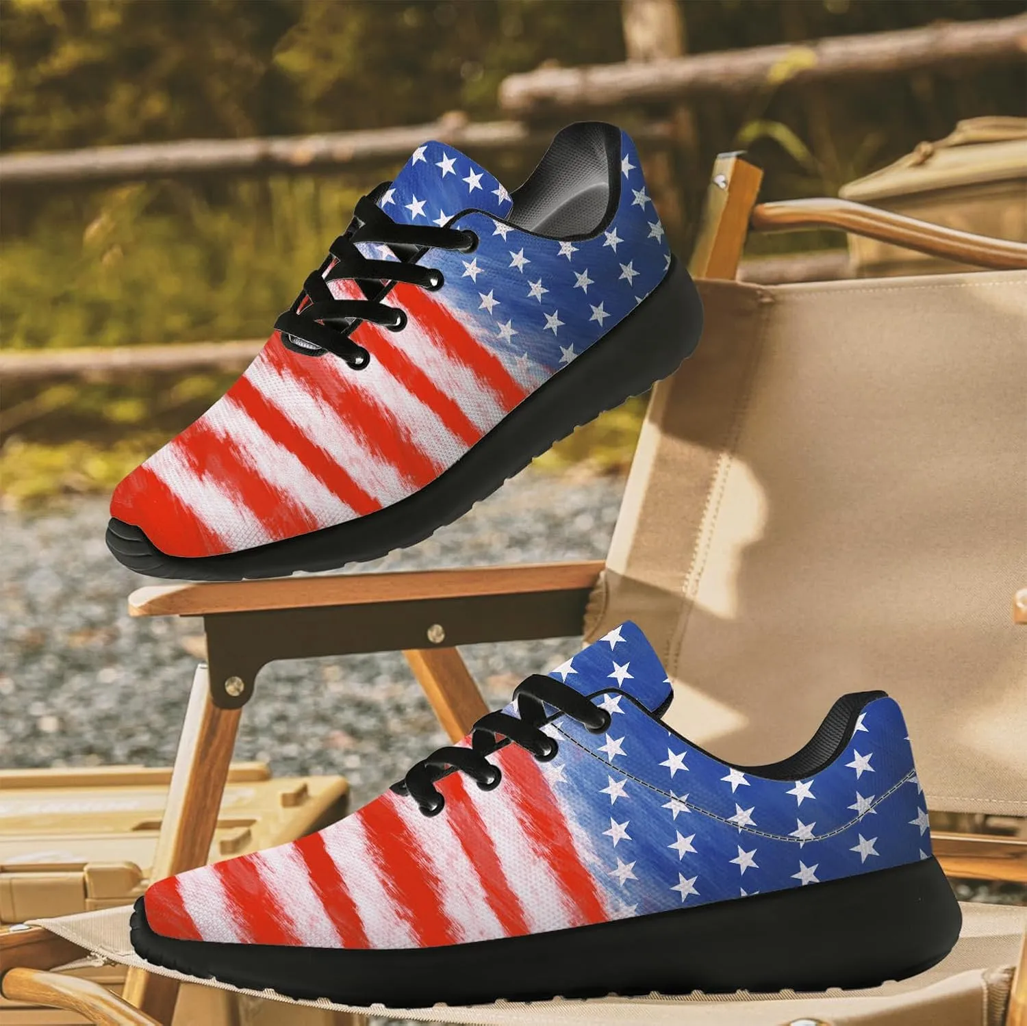 Flag Shoes for Women Men Running Shoes Lightweight Tennis Sneakers Patriotic Shoes Gifts