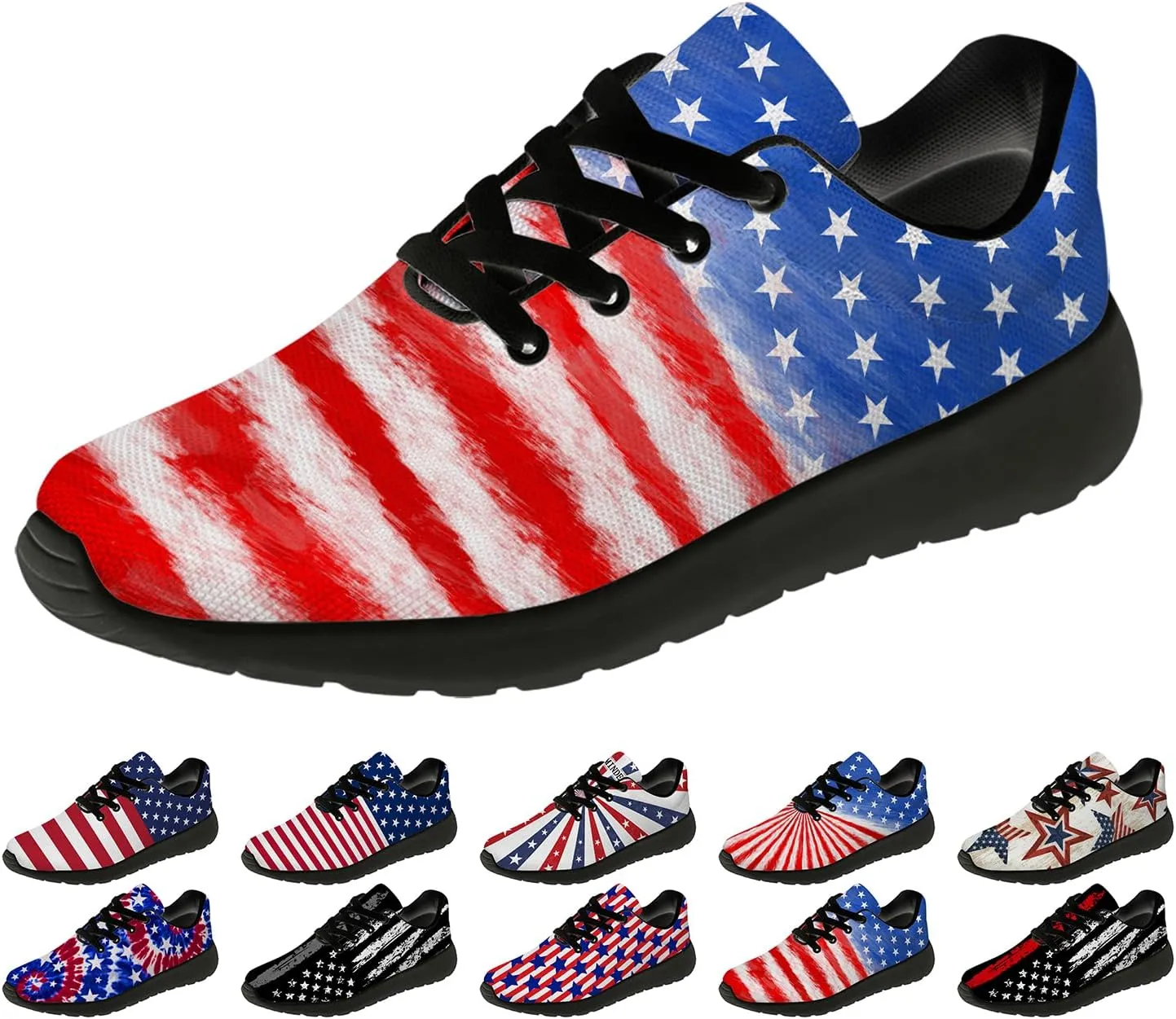 Flag Shoes for Women Men Running Shoes Lightweight Tennis Sneakers Patriotic Shoes Gifts